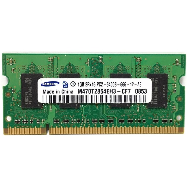 رم لپ تاپ سامسونگ تک کاناله مدل 6400s فرکانس 800 مگاهرتز DDR2 تایمینگ CL12 حافظه 1 گیگابایت کارکرده