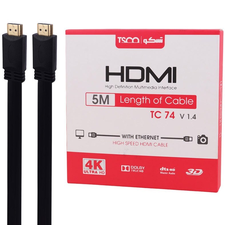 کابل HDMI تسکو مدل TC 74 طول 5 متر پشتیبانی از 4K اورجینال
