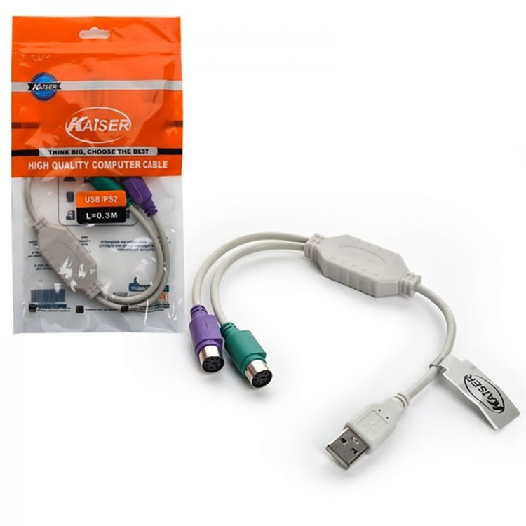 کابل تبدیل USB به PS2 کایزر طول ۳۰ سانتیمتر