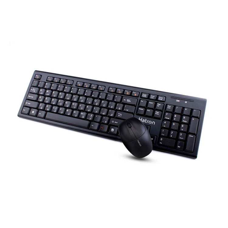 کیبورد و ماوس بی سیم هترون مدل HKCW130، سوییچ ممبران، Full-Size
