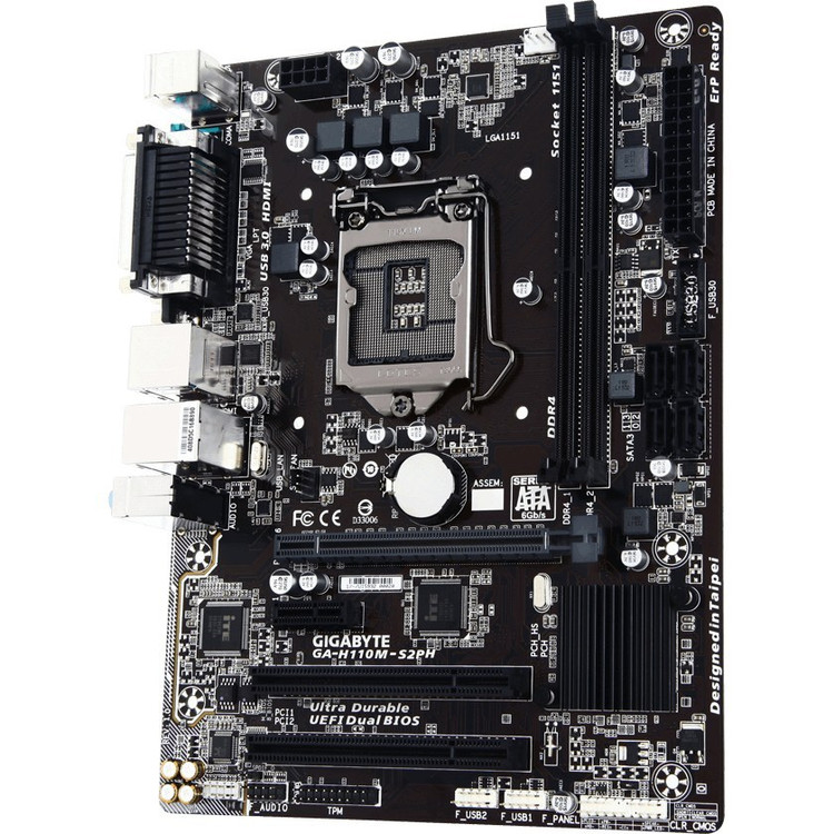 مادربرد گیگابایت مدل GA-H110M-S2PH با سوکت LGA 1151 و حافظه DDR4 (کارکرده)