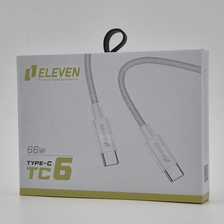 کابل شارژ دو سر تایپ سی 66 وات TC-6 Eleven طول 1 متر