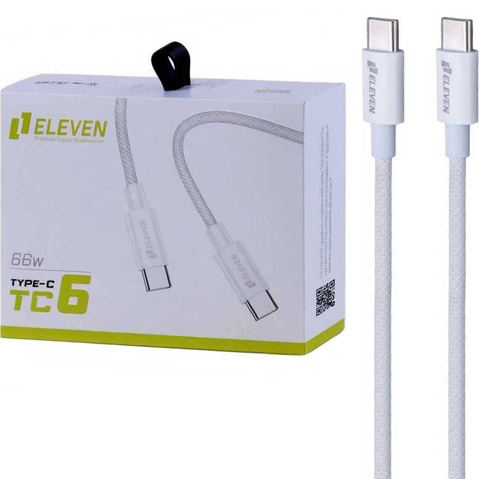 کابل شارژ دو سر تایپ سی 66 وات  TC-6 Eleven طول 1 متر