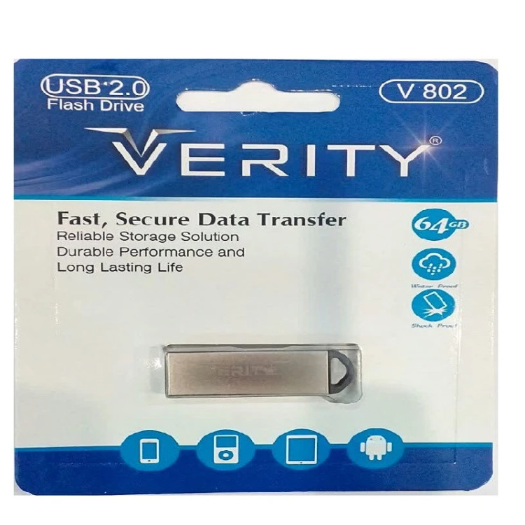 فلش مموری وریتی مدل V802 USB2.0 ظرفیت 64 گیگابایت